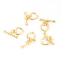 Brass Toggle Clasp, Heart, gold color plated, nickel, lead & cadmium free Approx 