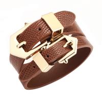 PU Leather Cord Bracelets, Zinc Alloy, with PU Leather, fashion jewelry & for woman 