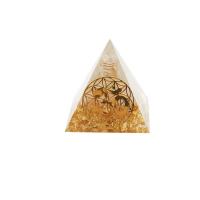 Synthetic Resin Pyramid Decoration, with Natural Gravel, Pyramidal, for home and office 