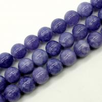 Natural Zoisite Beads, Round, polished, DIY purple 