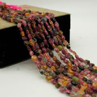 Natürlicher Turmalin Perlen, Unregelmäßige, poliert, DIY, farbenfroh, 6x8mm, verkauft von Strang