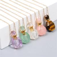 Natural Stone Perfume Bottle Necklace, with Zinc Alloy, fashion jewelry & Unisex 45+5cm 