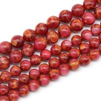 Cloisonne Stone Beads, Round, fashion jewelry & DIY red 