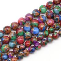 Cloisonne Stone Beads, Round, fashion jewelry & DIY multi-colored 