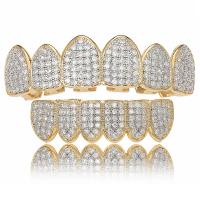 Teeth Hip Hop Jewelry, Brass, plated, durable & DIY Upper teeth Lower teeth 