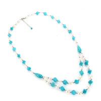Collier de chaîne de chandail de mode, turquoise, avec perle de plastique, Placage, bijoux de mode & pour femme, plus de couleurs à choisir, Vendu par brin