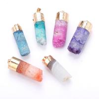 Mixed Agate Pendants, plated, random style & fashion jewelry & DIY, mixed colors, 40mm 
