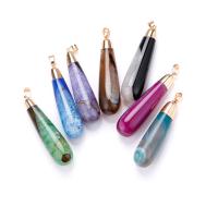 Pendentifs quartz naturel, Cristal naturel, Placage, envoyé au hasard & bijoux de mode & DIY, couleurs mélangées, 55mm, Vendu par PC