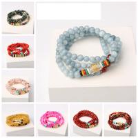 Bracelets en pierres précieuses, Agate, Placage, envoyé au hasard & bijoux de mode & DIY, couleurs mélangées Vendu par brin