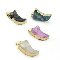 Ice Quartz Agate Pendants, plated, random style & fashion jewelry, mixed colors 