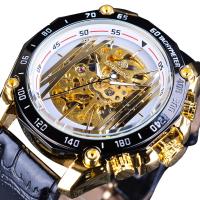 Bracelets de montre pour hommes, alliage de zinc, avec cuir PU & verre, mouvement chinoise, Placage, sans imperméable à l’eau & lumineux, plus de couleurs à choisir Vendu par PC