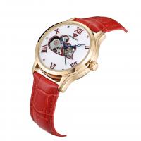 Uhrenarbänder für Frauen, Zinklegierung, mit PU Leder & Glas, chinesische Bewegung, plattiert, Lebenswasserbeständig, keine, 38x14x200mm, verkauft von PC