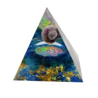 Synthetic Resin Pyramid Decoration, with Natural Gravel, Pyramidal, for home and office & durable 