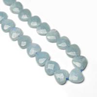 Aquamarine Beads, Heart, polished, DIY & faceted, blue, 14mm 