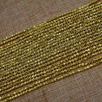 Nicht magnetische Hämatit Perlen, Non- magnetische Hämatit, rund, goldfarben plattiert, DIY & verschiedene Größen vorhanden & facettierte, Goldfarbe, verkauft von Strang