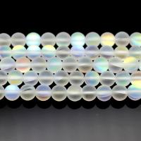 Glass Beads, Synthetic Glass, Round, polished, DIY white 