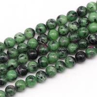 Perles en rouge vert, Rubis en Zoïsite, Rond, bijoux de mode & DIY & normes différentes pour le choix, vert, 8mm one 48pcs, Vendu par brin