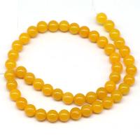 Perle Agate jaune naturelle, Rond, bijoux de mode & DIY & normes différentes pour le choix, Jaune, Vendu par brin