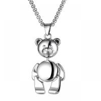 Titanium Steel Jewelry Necklace, Bear, fashion jewelry & for man, 44mm .35 Inch 