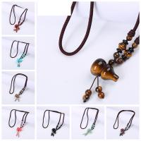 Fashion Sweater Chain Necklace, Natural Stone, plated, random style & fashion jewelry & for woman, mixed colors 