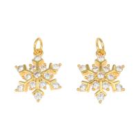 Cubic Zirconia Micro Pave Brass Pendant, Snowflake, plated, micro pave cubic zirconia, nickel, lead & cadmium free Approx 3mm, Approx 