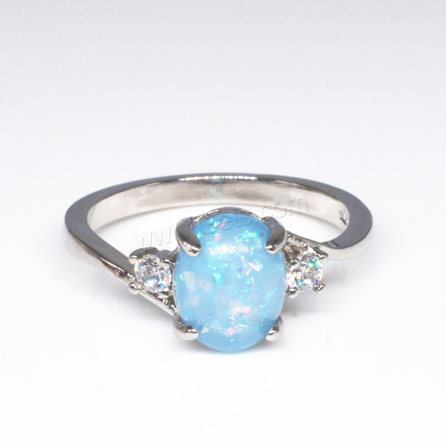 Gemstone Brass Finger Ring, with Opal, plated, different size for choice & for woman, more colors for choice, US Ring Size:5-12, Sold By PC