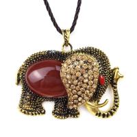Gemstone Brass Pendants, with Red Agate, DIY & with rhinestone, gold, 63*46mm 