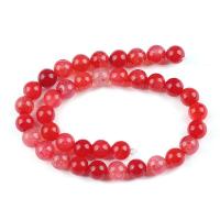 Natural Dragon Veins Agate Beads, Round, polished, DIY red 
