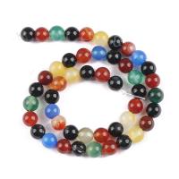 Natürliche Regenbogen Achat Perlen, rund, poliert, DIY & verschiedene Größen vorhanden, farbenfroh, verkauft von Strang