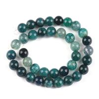 Natural Dragon Veins Agate Beads, Round, polished, DIY turquoise blue 