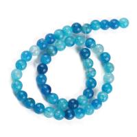 Natural Dragon Veins Agate Beads, Round, polished, DIY blue 
