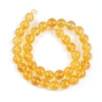 Crackle Quartz Beads, Round, polished, DIY yellow 