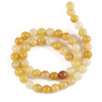 Jade Yellow Bead, Round, polished, DIY yellow 