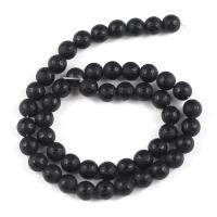 Natural Black Agate Beads, Round, DIY & frosted, black 