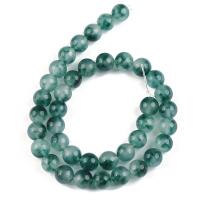 Natural Moss Agate Beads, Round, polished, DIY green 