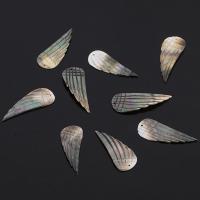 Black Shell Pendant, Feather, fashion jewelry & DIY 16*30mm 