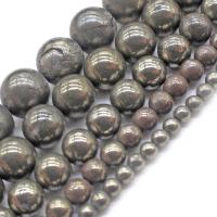 Chalcopyrite Beads, Round, fashion jewelry & DIY grey 