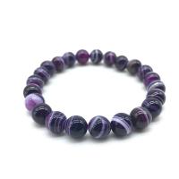 Lace Agate Bracelets, Round, fashion jewelry & DIY purple, 18cm 