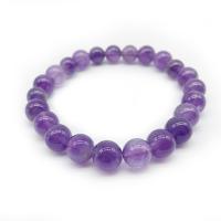 Gemstone Bracelets, Amethyst, Round, fashion jewelry & DIY purple, 18cm 