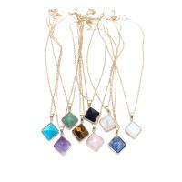 Gemstone Necklaces, Brass, with Natural Stone, plated, fashion jewelry & for woman 