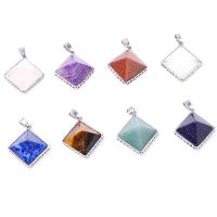 Gemstone Necklaces, Zinc Alloy, with Natural Stone, plated, fashion jewelry & for woman 