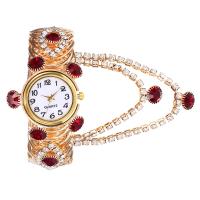 Fashion Watch Bracelet, Zinc Alloy, with Cubic Zirconia & Glass, Chinese movement, plated, fashion jewelry & for woman 