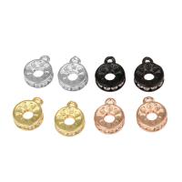 Brass Bail Beads, Donut, plated, micro pave cubic zirconia nickel, lead & cadmium free Approx 1mm, Approx 
