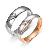 Couple Finger Rings, Stainless Steel, plated & for couple & with rhinestone, 4mm, 6mm, US Ring 