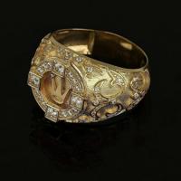 Anillo de dedo de aleación de Zinc, chapado en color dorado, diverso tamaño para la opción & para mujer & con diamantes de imitación, Vendido por UD