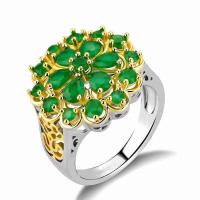 Anillo de dedo de aleación de Zinc, Flor, chapado en color dorado, diverso tamaño para la opción & para mujer & con diamantes de imitación, Vendido por UD