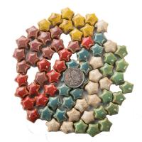 Gesprenkelte Porzellan Perlen, Stern, handgefertigt, keine, 17mm, Bohrung:ca. 15mm, verkauft von Tasche