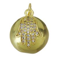 Cubic Zirconia Micro Pave Brass Pendant, fashion jewelry & micro pave cubic zirconia & for woman, gold Approx 3.5mm 