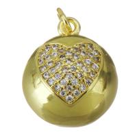 Cubic Zirconia Micro Pave Brass Pendant, fashion jewelry & micro pave cubic zirconia & for woman, gold Approx 3.5mm 