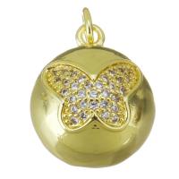 Cubic Zirconia Micro Pave Brass Pendant, fashion jewelry & micro pave cubic zirconia & for woman, gold Approx 3.5mm 